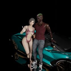 1boy 1girls 3d ada_wong asian asian_female capcom dark-skinned_male dark_skin interracial luxury rapper resident_evil unfinishedneme1