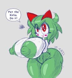 big_breasts breasts emillie_(zanbonsen) female huge_breasts kirlia pokémon_(species) pokemon pokemon_(species) zanbonsen