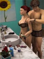 bathroom duo female lingerie sydgrl3d