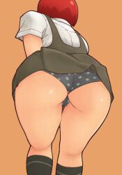 2022 accidental_exposure alternate_version_available ass danganronpa danganronpa_2:_goodbye_despair female female_only fumphole koizumi_mahiru panties red_hair straight_hair super_danganronpa_2 thick_ass thighs upskirt