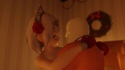 1boy 3d animated christmas_outfit compressed cum cum_in_pussy cum_inside genshin_impact huge_breasts light-skinned_female noelle_(genshin_impact) sound standing standing_sex video