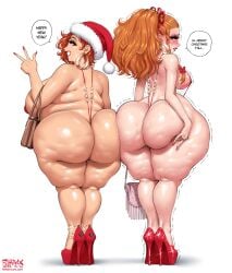 2girls amber_(fellatrix) bbw big_ass big_breasts big_nipples blue_eyes cellulite christmas christmas_hat christmas_outfit chubby chubby_female colored curvy curvy_female dialogue doughy_ass dumptruck_ass dumptruck_butt embarrassed embarrassed_nude_female endured_face english_text erect_nipples exhibitionism farmgirl fellatrix female female_only from_behind gigantic_ass gigantic_thighs ginger ginger_hair happy_new_year heels hi_res hoop_earrings horseshoe huge_ass huge_thighs impossible_clothes impossible_swimsuit large_ass large_breasts large_nipples lip_biting long_hair looking_at_viewer mary_lou_(fellatrix) medium_breasts merry_christmas mostly_nude necklace nervous nipples orange_hair original_character overweight overweight_female pale-skinned_female pale_skin pawg peace_sign pear_shaped platform_heels presenting_ass profanity pubic_hair purse pussy pussy_floss queen_of_spades red_eyes red_hair red_heels red_lipstick red_nails ribbons santa_hat short_hair shy skimpy_bikini sling_bikini smile southern southern_accent stiletto_heels stripper_heels sweat sweating tanned teapot_(body_type) text text_bubble thick_ass thick_penis thick_thighs trembling twintails v_sign vagina voluptuous wavy_hair wedgie wide_ass wide_hips