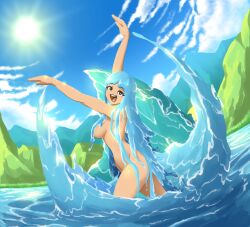 ass breasts burdrehnar casual female humanoid kelda_(akairiot) nude nudist pale_skin water