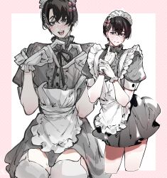 1boy blush blushing_at_viewer chainsaw_man femboy girly higashiyama_nobana imamiya_pinoko maid mole_under_eye short_hair yaoi