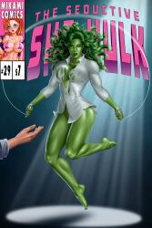 1girls big_breasts breasts digital_media_(artwork) feet female female_only green-skinned_female green_body green_eyes green_hair green_nipples green_skin highleg_leotard hips huge_breasts hulk_(series) jump_rope large_breasts legs long_hair marvel marvel_comics mikamipinup muscle_girl muscular muscular_female muscular_thighs nipple nipple_slip painted_nails pinup ripped_clothes she-hulk shirt shirt_only solo thick_legs thick_thighs thighs toned toned_female torn_clothes