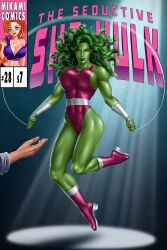 1girls alternate_version_available big_breasts boots bracers busty clothed digital_media_(artwork) female female_only green-skinned_female green_body green_eyes green_hair green_skin highleg_leotard hips huge_breasts hulk_(series) jump_rope large_breasts leotard long_hair marvel marvel_comics mikamipinup muscle_girl muscular muscular_female muscular_thighs painted_nails pinup she-hulk solo superhero superheroine thick_thighs thighs toned toned_female