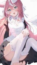 blue_eyes dog_ears dog_girl dog_tail long_hair maid_uniform pink_hair sitting_on_floor virtual_youtuber vyugen yuniiho_(character)