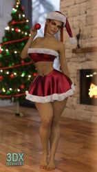 1girls 3d 3dxstudio apex_legends belly_button_piercing big_breasts braid braided_hair breasts brown_hair choker christmas christmas_hat christmas_outfit christmas_tree cleavage dark-skinned_female dark_skin female female_only loba_(apex_legends) lucasartstudio navel_piercing nose_piercing nose_ring pierced_belly_button pierced_navel redbone santa_hat shiny_skin skirt solo tattoo thick_thighs thighs