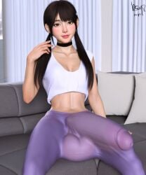 1futa 3d futa_only futanari huge_cock hyper hyper_penis long_hair penis_longer_than_knee solo tagme viiseon yuna_(viiseon)