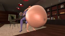 1futa 1girls 3d big_belly cumflated_belly cumflation female futa_on_female futanari honeychansfm hyper_cumflation inflation overwatch source_request tracer widowmaker