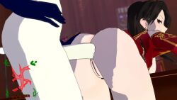 2girls 3d anal anal_insertion anal_penetration anal_sex animated ass bent_over black_hair bumhole bumhole_destruction buttsex cinder_fall female futa_on_female futanari gloves human multiple_girls no_sound pale_skin penis ponytail rooster_teeth rwby sex sfmslayer source_filmmaker testicles video weiss_schnee white_hair