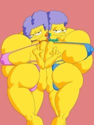 bikini come_hither huge_ass huge_breasts huge_butt hyper hyper_breasts maxtlat patty_bouvier selma_bouvier the_simpsons twins