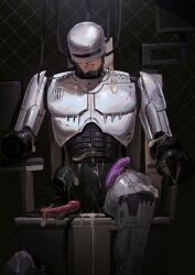 after_sex amputee cum cyborg dildo exhausted helmet pussy robocop robocop_(character) rule63 sitting ximiandingshi