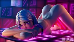 3d ass blender breasts face_down_ass_up fortnite helix3d jack-o_pose nude purple_eyes tagme torin_(fortnite) white_hair