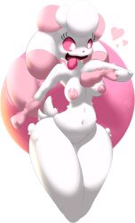 anthro breasts drooling elpatrixf furry heart nude nude_female pink_areola pink_nipples pokémon_(species) pokemon pokemon_(species) pussy short_tail swirlix thick_thighs tongue_out transparent_background