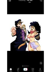 breasts edit edited jojo's_bizarre_adventure jotaro_kujo nothankyou1 nude_female rule_63 star_platinum stardust_crusaders