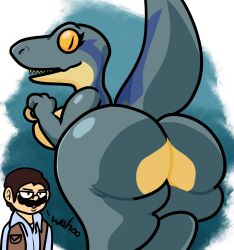 1girls big_ass big_breasts blue_(jurassic_world) breasts bubble_butt chris_pratt huge_ass jurassic_world lewdewott mario mario_(series) owen_grady super_mario_bros._(2023_film)