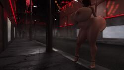 dark-skinned_male huge_ass huge_breasts makad321 milf multiple_males outside pregnant prostitution raining white_body