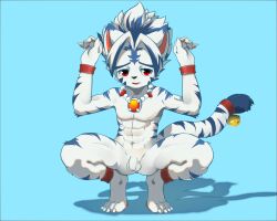 exposed furry furry_only kogenta male onmyou_taisenki presenting spread_eagle spread_legs tiger young