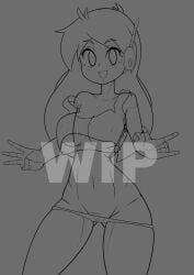 2d :3 animated aonoexorcist100 big_breasts cave_story crop_top curly_brace handjob jerkingoff jiggling_breasts no_sound short_playtime thighhighs tongue_out video wip