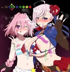 1boy 1boy1girl 1girls after_sex american_flag american_flag_bikini astolfo_(fate) astragalus big_breasts bikini cheating cucked_by_femboy curvy fate/grand_order fate_(series) femboy femboy_on_female femboydom fucked_silly gloves hourglass_figure huge_breasts huge_cock large_breasts licking micro_bikini miyamoto_musashi_(fate) miyamoto_musashi_(swimsuit_berserker) netorare peace_sign pubic_hair slut smile standing sweat swimsuit swimsuit_aside twink used_condom voluptuous