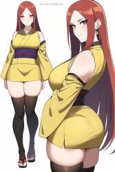 ai_generated ass ass_in_dress big_breasts breasts dress kimono milf mrvectorpath naruto naruto_(series) naruto_shippuden short short_dress stockings thick thick_thighs thighhighs thighs tight uzumaki_kushina