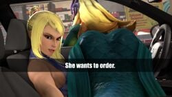 2022 3d ass blonde_hair car casual_outfit_(metroid) crack_ship crossover crown darkflash23 dat_ass drive-thru drive_thru female he_wants_to_order human interspecies league_of_legends marai meme mermaid metroid monster_girl nami_(league_of_legends) ponytail request samus_aran selfie sfm she_wants_to_order source_filmmaker yuri