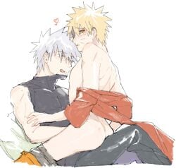 2boys age_difference almost_naked ass black_eyes blonde_hair blush closed_eyes clothed clothing cowgirl_position erect_nipples femboy gay girly grinding hair_over_one_eye hatake_kakashi light-skinned_male light_skin looking_at_partner looking_away makeup male male/male male_only mascara mask naruto naruto_(series) naruto_shippuden nipples no_panties older_male older_man_and_younger_boy orange_eyes pale-skinned_male pale_skin pants_down partially_clothed petite pink_nipples sage_mode shounen_jump sitting sitting_on_lap sitting_on_person sleeveless sleeveless_shirt spiky_hair straddling student tank_top teacher teacher_and_student teenager twink ume_7610_neko undressing uzumaki_naruto white_hair yaoi yellow_hair younger_male