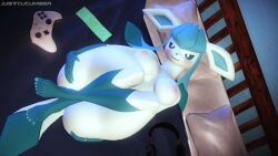 anthro furry glaceon glaceon_(justcucumber) justcucumber pokémon_(species) pokemon