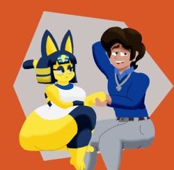 2022 animal_crossing ankha ankha_(animal_crossing) ankha_prime_(user3345) ass big_breasts breasts feline female justin_(user3345) nintendo original_character thick_thighs thighs user3345