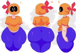 1girls big_butt bubble_ass bubble_butt confused female orange_hat orange_shirt purple_pants xploshi_(character) yeesgshh youtube youtuber