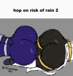 2girls animated artificer_(risk_of_rain) artist_name artist_signature ass ass_focus ass_to_ass big_ass bouncing_ass bumping_asses bumping_butts female female/female huntress_(risk_of_rain) meme risk_of_rain risk_of_rain_2 spicemanart tagme twerking