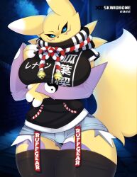 anthro big_breasts breasts digimon digimon_(species) female renamon skwidbone