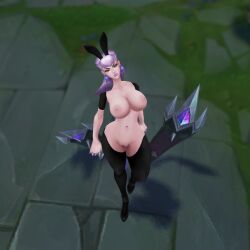 1girls 3d areolae big_ass big_breasts big_butt breasts bunny_ears bunnysuit casual evelynn female female_only human k/da_all_out_evelynn league_of_legends legwear mod ninfrock nipples pale_skin pussy reverse_bunnysuit solo solo_female succubus thick_thighs weapon wide_hips