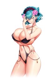 1girls alpha_channel arka_hellmare big_breasts bikini black_bikini blue_hair breasts breasts_bigger_than_head curvy curvy_female derauea female female_only for_sticker_use hair_between_eyes huge_breasts large_breasts massive_breasts mature_female milf milk_factory mother motto!_haramase!_honoo_no_oppai_isekai_oppai_meido_gakuen! navel nipple_bulge official_art png shiny_breasts shiny_skin short_hair smile smiling solo sticker_template transparent_background transparent_png