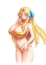 1girls big_breasts bikini blonde_female blonde_hair blonde_hair breasts curly_hair derauea female female_only hair_ribbon huge_breasts large_breasts laurecia_le_blanchette long_hair mature_female milf milk_factory mother motto!_haramase!_honoo_no_oppai_isekai_oppai_meido_gakuen! navel nipple_bulge official_art shiny_breasts shiny_skin solo thin_waist transparent_background yellow_eyes yellow_hair