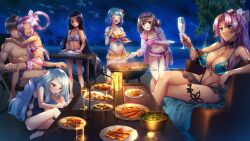 6girls big_breasts black_hair blue_eyes blue_hair brown_hair chinese_girl chinese_girls choushou_shifu feet hongou_kazuto koihime†_(series) koihime_musou long_hair pink_hair red_eyes roshuku_shikei ryomou_shimei_(koihime) shuutai_youhei silver_hair small_breasts sonsaku_hakufu_(koihime) sonshoukou swimsuit