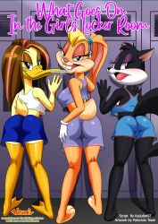 anthro bbmbbf comic cover_page lola_bunny looney_tunes palcomix penelope_pussycat tina_russo warner_brothers what_goes_on_in_the_girls'_locker_room_(comic)