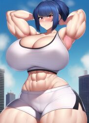 1girls abs ai_generated angry armpits arms_up bare_arms bare_legs bare_midriff bare_shoulders bare_thighs biceps blue_hair blush breast_expansion breasts building city city_background cityscape cleavage collarbone covered_nipples crop_top curvaceous curves curvy curvy_body curvy_female curvy_hips day deep_cleavage erect_nipples erect_nipples_under_clothes game_freak giant giantess gigantic_breasts gigantic_thighs hourglass_expansion hourglass_figure huge_breasts huge_thighs large_breasts large_thighs long_hair looking_at_viewer macro massive_breasts massive_thighs midriff midriff_baring_shirt muscle muscle_growth muscle_tone muscles muscular muscular_arms muscular_female muscular_legs muscular_thighs nai_diffusion nintendo pokemon pokemon_rgby red_eyes sabrina_(pokemon) short_shorts shorts size_difference spaghetti_strap stable_diffusion steam steaming_body sweat sweatdrop sweating sweaty sweaty_body sweaty_breasts tank_top thick_arms thick_thighs thighs tight_clothes tight_fit toned toned_body toned_female voluptuous voluptuous_female wide_hips