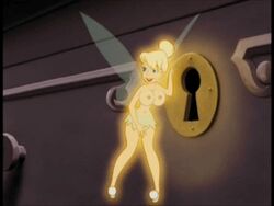 alternate_breast_size animated breasts clothes disney fairy female flying lowres nipples peter_pan_(disney) tagme tinker_bell topless wings