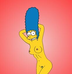 breasts color female female_only front_view human jsl marge_simpson nipples nude solo tagme the_simpsons vulva