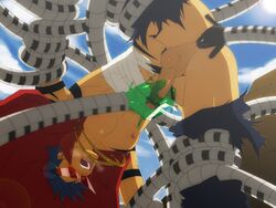 anal kamina male penis tagme tengen_toppa_gurren_lagann tentacle tentacle_on_male torn_clothes yaoi