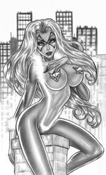 black_cat_(marvel) deacon_black felicia_hardy female female_only human marvel monochrome solo spider-man_(series)