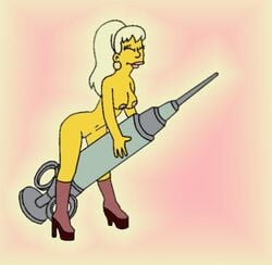 breasts color female female_only high_heel_boots high_heels jsl nipples nude platform_heels side_view solo syringe tagme the_simpsons