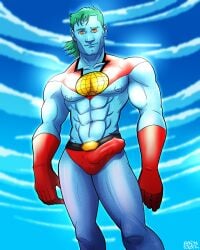 1boy abs bulge byron_power captain_planet captain_planet_and_the_planeteers male male_focus male_only muscular muscular_male