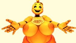 3d 3d-dusky fat five_nights_at_freddy's five_nights_at_freddy's_2 heart-shaped_pupils large_breasts toy_chica_(fnaf) toy_chica_(love_taste)