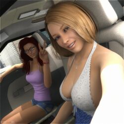 breasts car clothing duo sydgrl3d