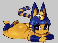 :< adorable animal_crossing ankha anthro ass breasts cute dat_ass egyptian fat_ass felid feline felis female fiinel fur hi_res huge_ass large_ass looking_at_viewer lying nintendo nude short_hair solo sparkles tail thick_ass thick_thighs video_games wide_hips