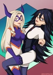 2girls alternate_version_available female female_only fully_clothed hero_outfit_(mha) midnight_(my_hero_academia) mount_lady my_hero_academia nemuri_kayama pinup sfw yrya-chan yuu_takeyama