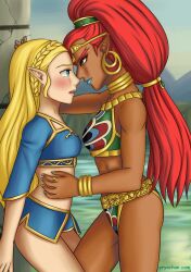 2girls age_difference breath_of_the_wild female female_only gerudo hylian princess_zelda teenager the_legend_of_zelda the_legend_of_zelda:_breath_of_the_wild urbosa yrya-chan yuri zelda_(breath_of_the_wild)